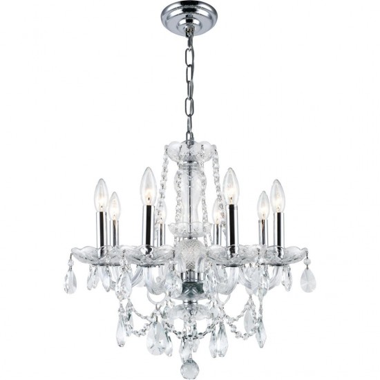 Elegant Lighting Princeton 8 Light Chrome Chandelier Clear Royal Cut Crystal