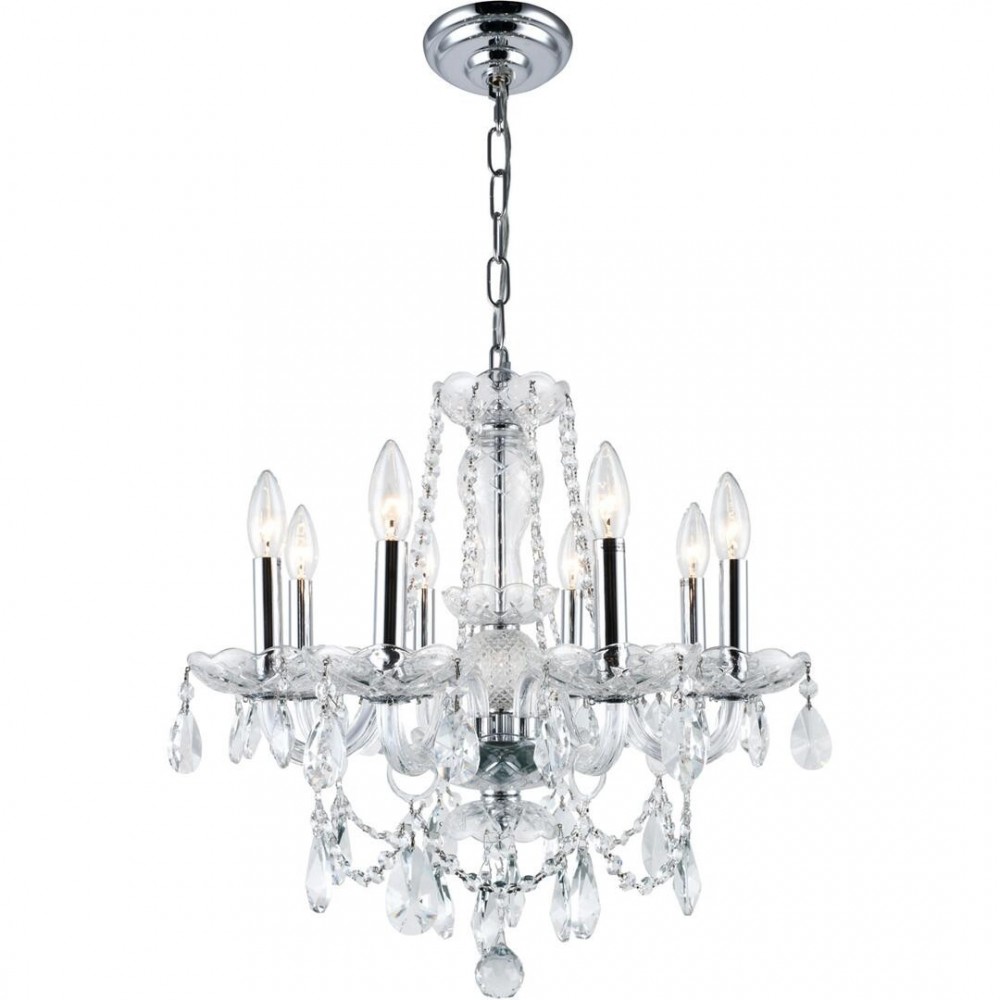 Elegant Lighting Princeton 8 Light Chrome Chandelier Clear Royal Cut Crystal