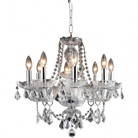 Elegant Lighting Princeton 8 Light Chrome Chandelier Clear Royal Cut Crystal