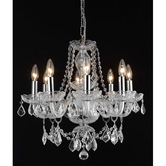 Elegant Lighting Princeton 8 Light Chrome Chandelier Clear Royal Cut Crystal