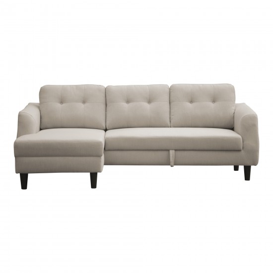 Belagio Sofa Bed With Chaise Beige Left