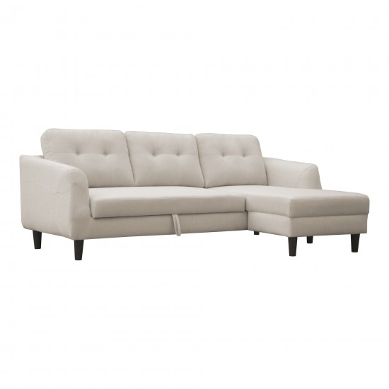 Belagio Sofa Bed With Chaise Beige Right