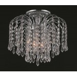 Elegant Lighting Falls 3 Light Chrome Flush Mount Clear Elegant Cut Crystal