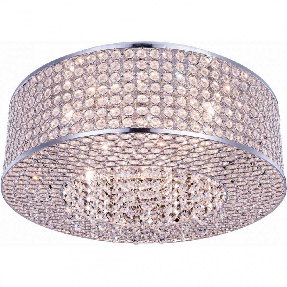 Elegant Lighting Amelie 8 Light Chrome Flush Mount Clear Royal Cut Crystal