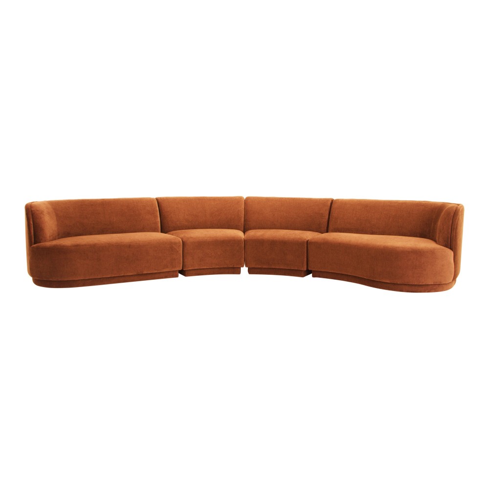 Yoon Eclipse Modular Sectional Chaise Right Fired Rust