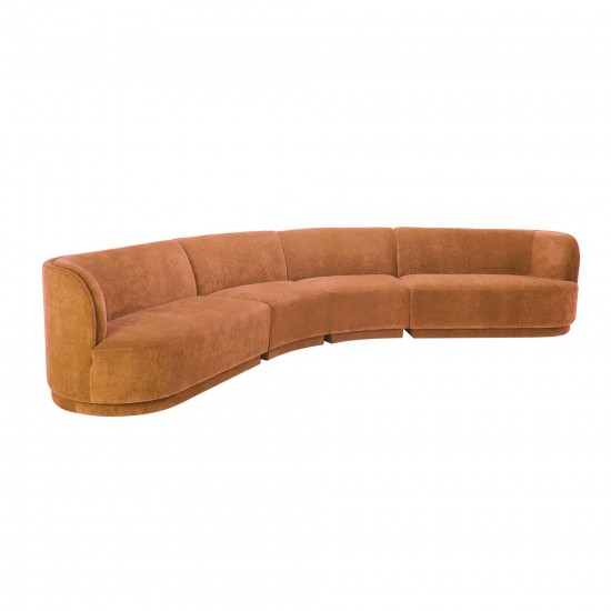 Yoon Eclipse Modular Sectional Chaise Right Fired Rust