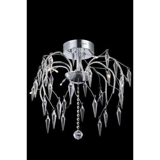 Elegant Lighting Amour 8 Light Chrome Flush Mount Clear Elegant Cut Crystal