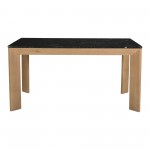 Angle Marble Dining Table Black Rectangular Small