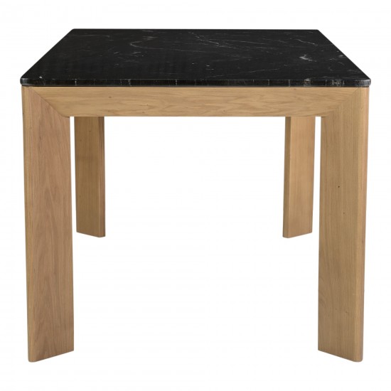 Angle Marble Dining Table Black Rectangular Small