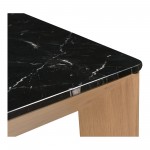 Angle Marble Dining Table Black Rectangular Small