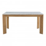 Angle Ashen Grey Marble Dining Table Rectangular Small