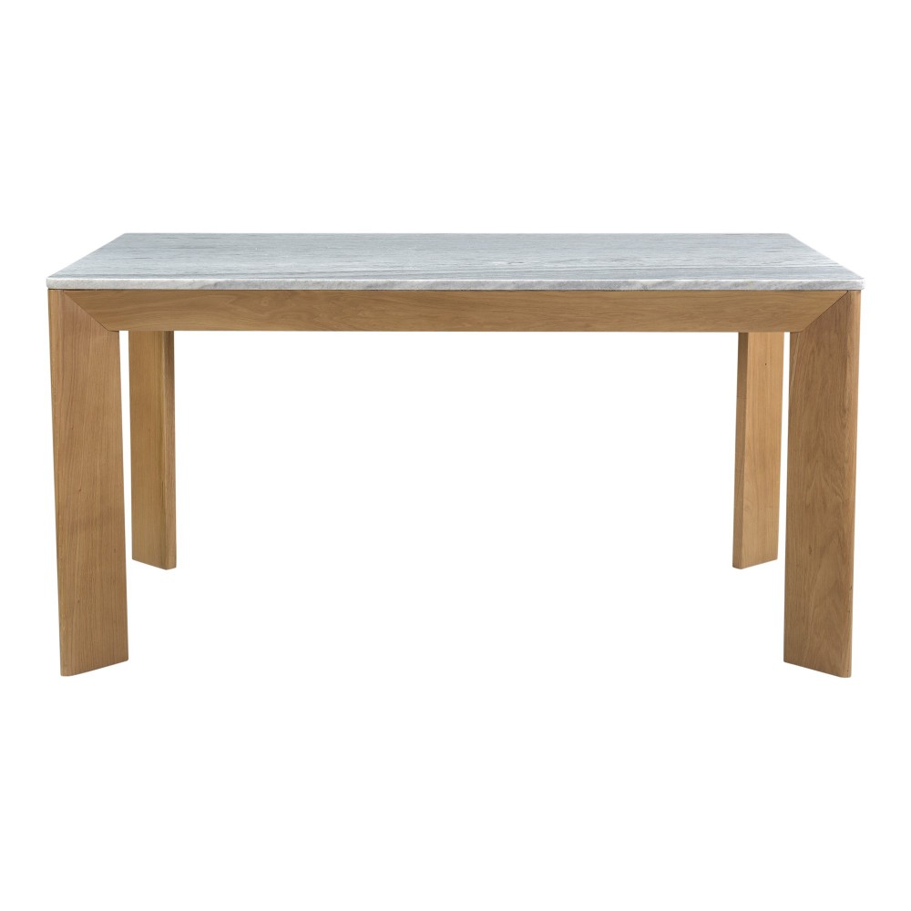 Angle Ashen Grey Marble Dining Table Rectangular Small