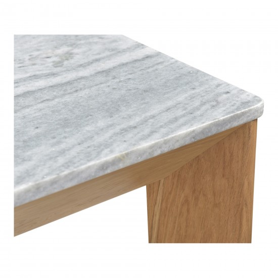 Angle Ashen Grey Marble Dining Table Rectangular Small