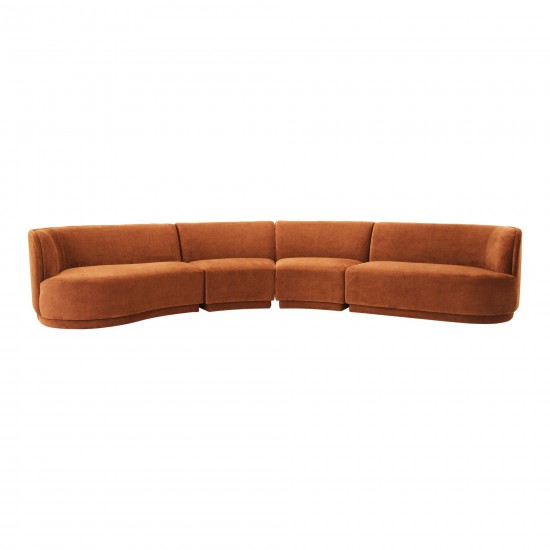 Yoon Eclipse Modular Sectional Chaise Left Fired Rust