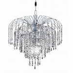 Elegant Lighting Falls 6 Light Chrome Pendant Clear Swarovski Elements Crystal