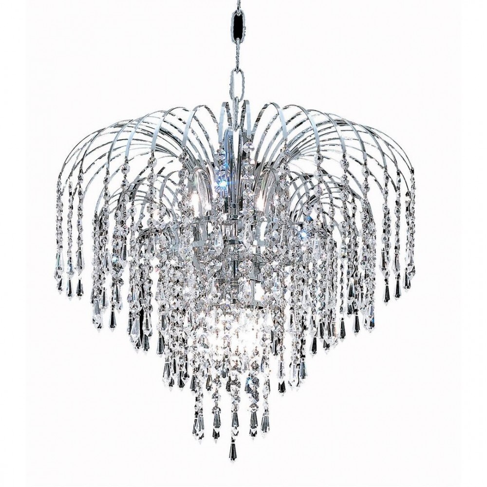 Elegant Lighting Falls 6 Light Chrome Pendant Clear Swarovski Elements Crystal Elegant Lighting Falls 6 Light Chrome Pendant Clear Swarovski Elements Crystal