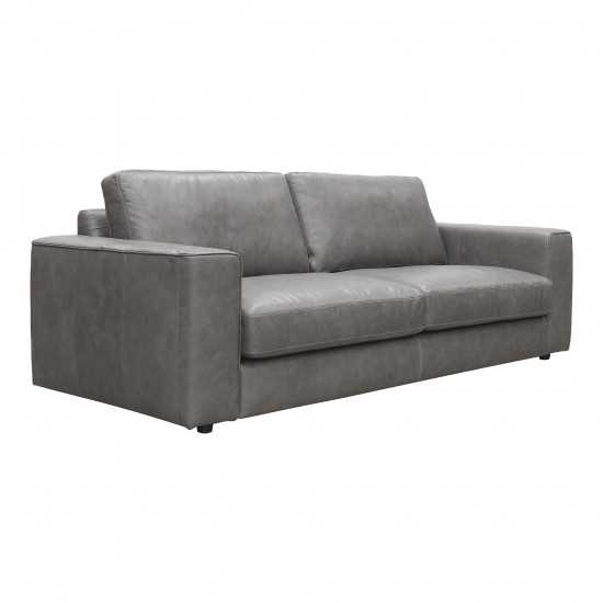 Hansen Leather Sofa Concrete Grey