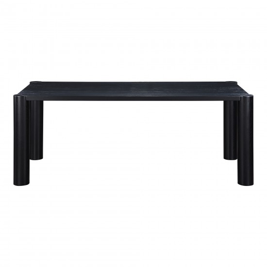 Post Dining Table Small Oak Black