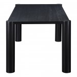 Post Dining Table Small Oak Black