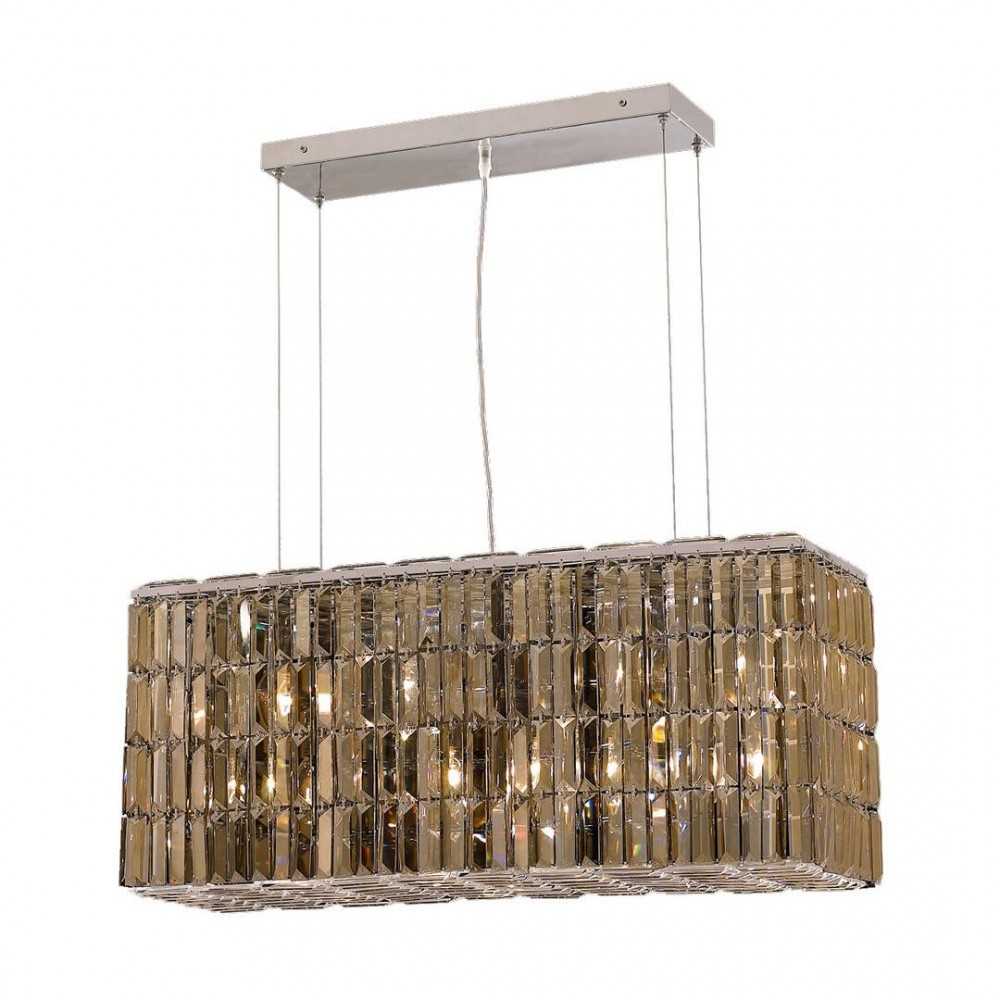 Elegant Lighting Maxime 8 Light Chrome Chandelier Golden Teak (Smoky) Royal Cut Crystal