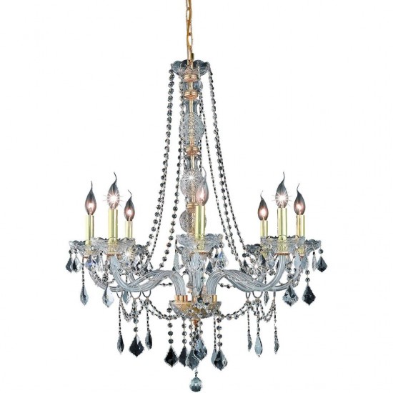 Elegant Lighting Verona 8 Light Gold Chandelier Clear Royal Cut Crystal