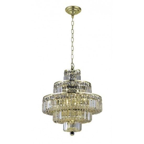 Elegant Lighting Maxime 13 Light Gold Chandelier Clear Elegant Cut Crystal