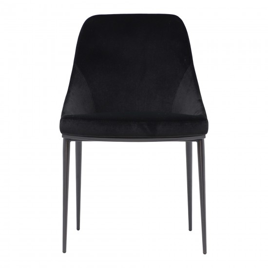 Sedona Dining Chair Shadowed Black Velvet-M2