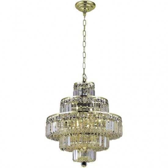 Elegant Lighting Maxime 13 Light Gold Chandelier Clear Elegant Cut Crystal