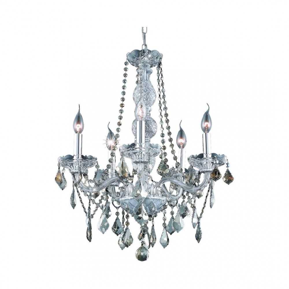 Elegant Lighting Verona 5 Light Chrome Chandelier Golden Teak (Smoky) Swarovski Elements Crystal Elegant Lighting Verona 5 Light Chrome Chandelier Golden Teak (Smoky) Swarovski Elements Crystal