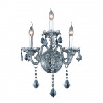 Elegant Lighting Verona 3 Light Silver Shade Wall Sconce Silver Shade (Grey) Royal Cut Crystal