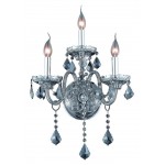 Elegant Lighting Verona 3 Light Silver Shade Wall Sconce Silver Shade (Grey) Royal Cut Crystal