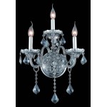 Elegant Lighting Verona 3 Light Silver Shade Wall Sconce Silver Shade (Grey) Royal Cut Crystal