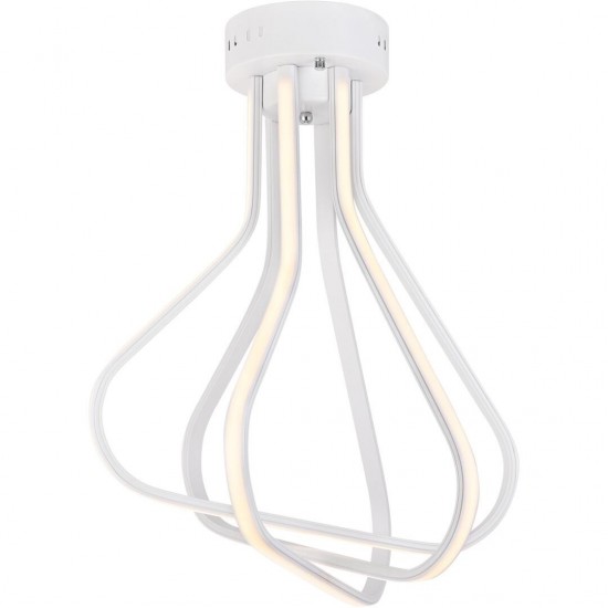 Elegant Lighting Dahlia 3 Light In White Flush Mount