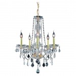 Elegant Lighting Verona 5 Light Gold Chandelier Clear Swarovski Elements Crystal