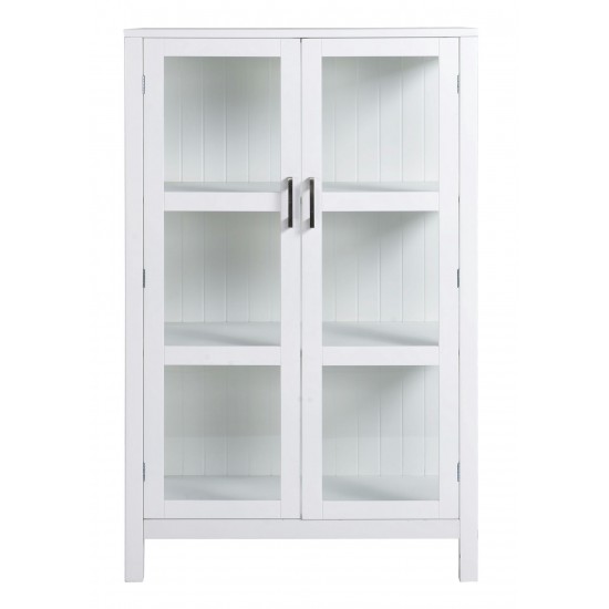 White finish glass display cabinet