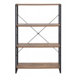 4 Tier industrial look metal and wood bookcase