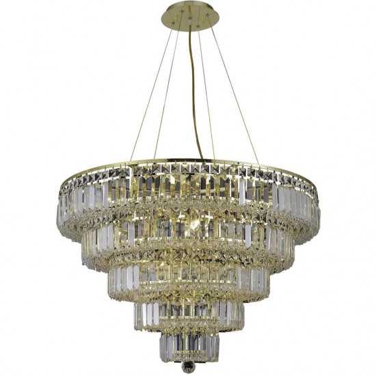 Elegant Lighting Maxime 17 Light Gold Chandelier Clear Royal Cut Crystal