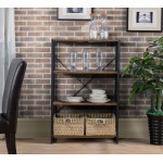 4 Tier industrial look metal and wood bookcase