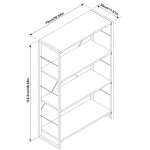 4 Tier industrial look metal and wood bookcase