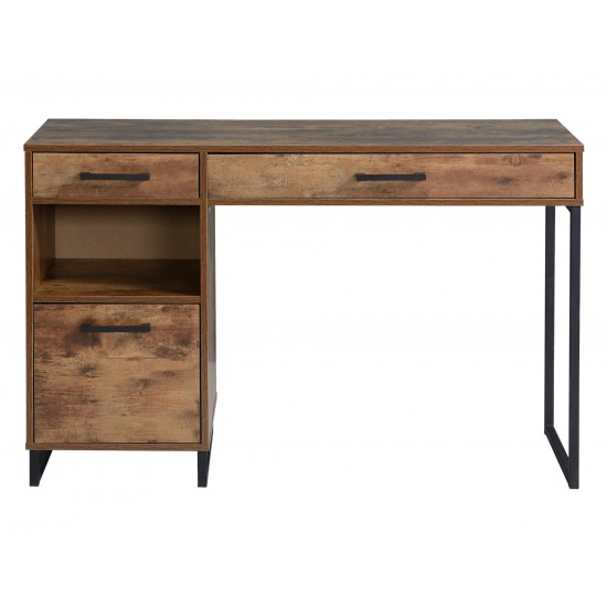 Rustic Wood finish computer desk with Metal legs