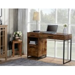 Rustic Wood finish computer desk with Metal legs