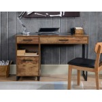 Rustic Wood finish computer desk with Metal legs