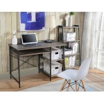 Gray Oak Student Desk WIth Bookcase