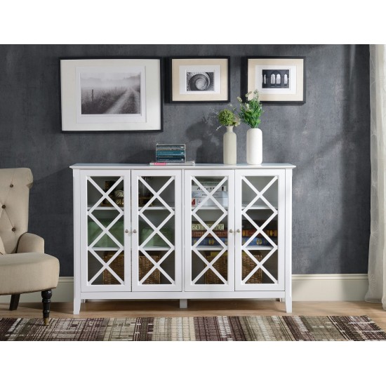 Savannah White Accent Cabinet With Four Doors