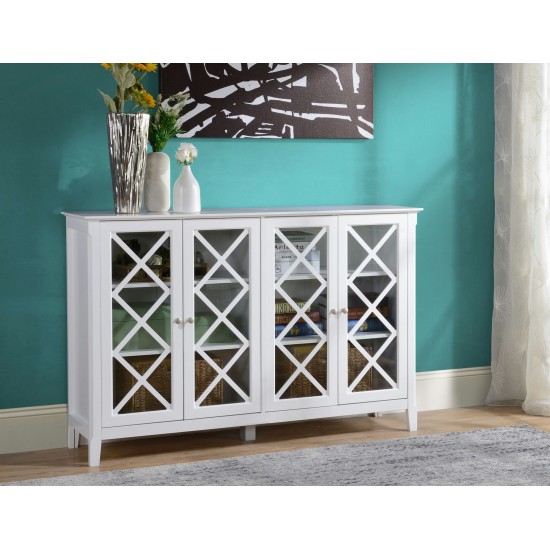 Savannah White Accent Cabinet With Four Doors