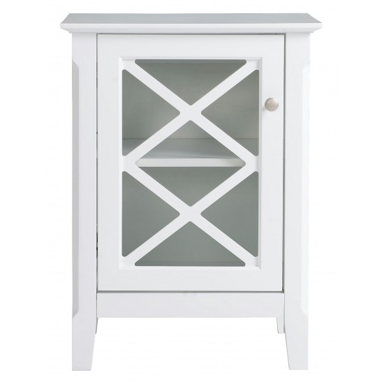 Savannah White Accent Side Table With Cabinet