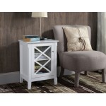 Savannah White Accent Side Table With Cabinet