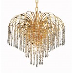 Elegant Lighting Falls 6 Light Gold Pendant Clear Swarovski Elements Crystal