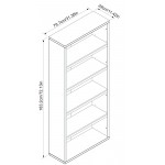 5 Shelf Wood Bookcase