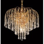 Elegant Lighting Falls 6 Light Gold Pendant Clear Swarovski Elements Crystal